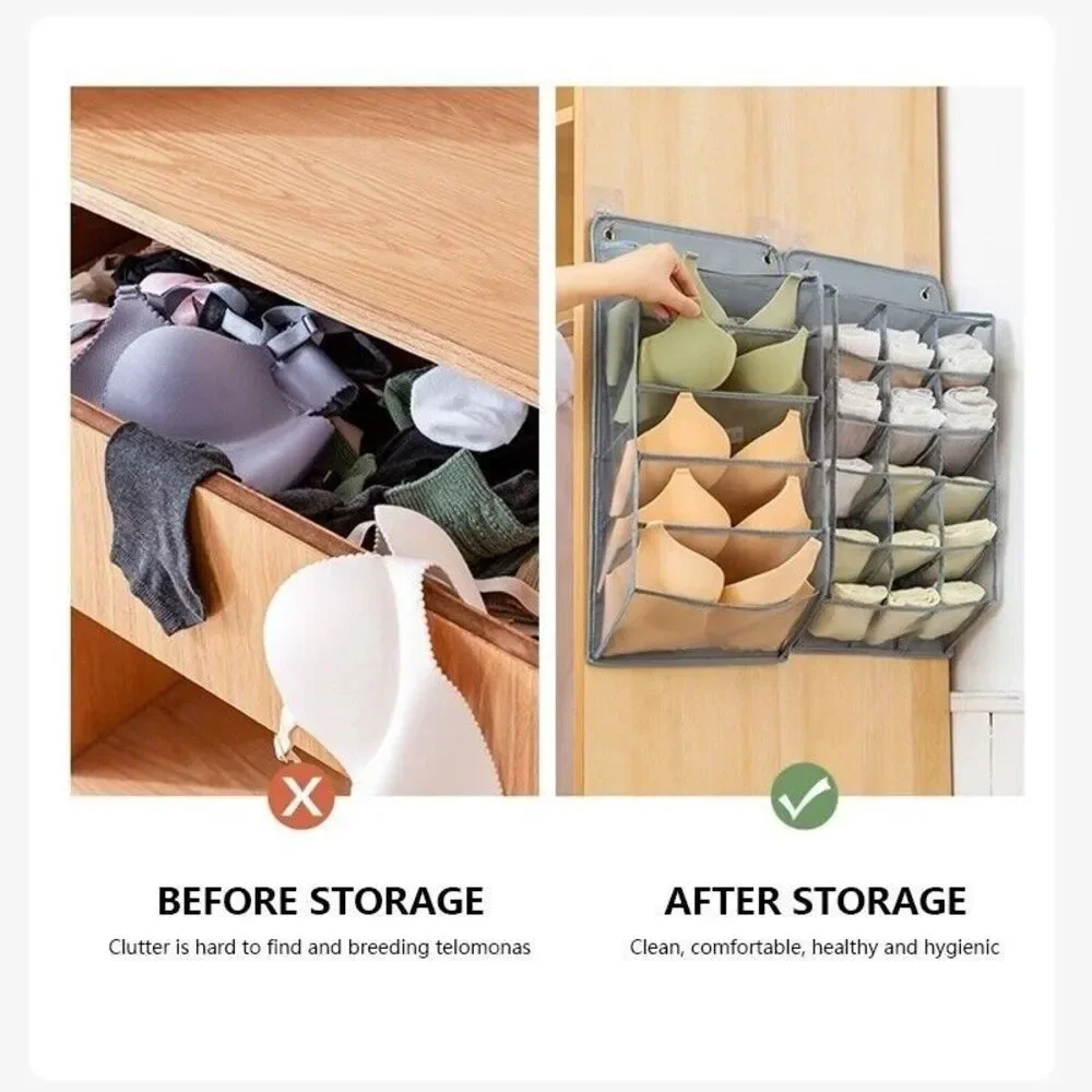 Underwear Bra Storage Bag Foldable Home Closet Organizer Hanging Shelf NEW